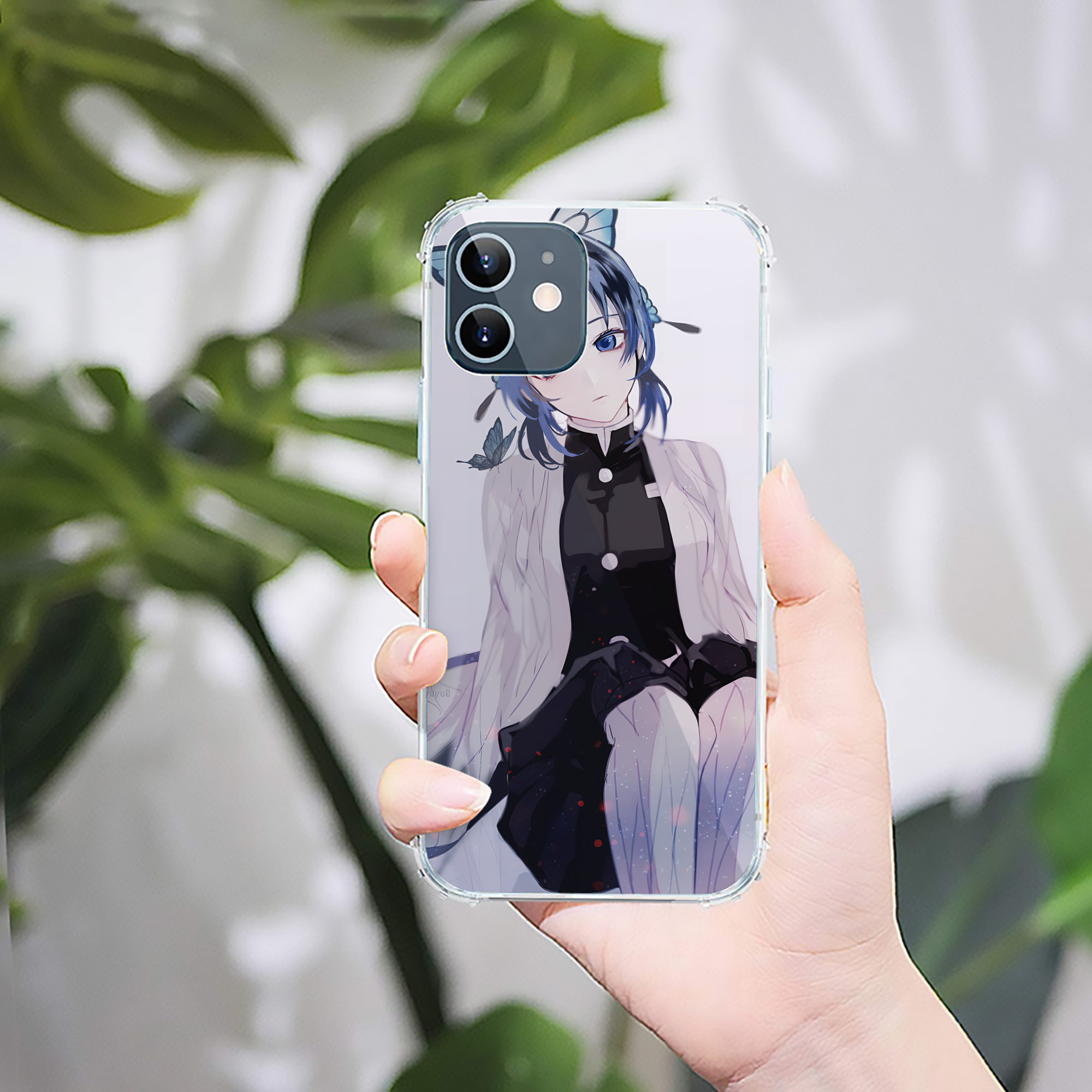 （画像用） 鬼滅の刃（きめつのやいば）蟲柱-胡蝶 しのぶ／こちょう しのぶ Kochou Shinobu 【iPhone 12シリーズ対応】透明スマホケース（クリアソフトケース）